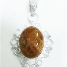 7.92gms Handmade agate gemstone silver pendant