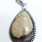 13.47gm Handmade Natural agate gemstone silver pendant