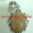 8.43gms Handcrafted agate gemstone & silver pendant