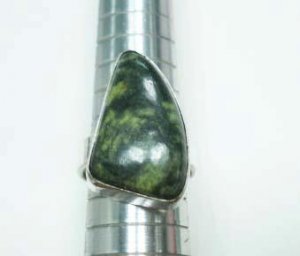6.93gms Handcrafted natural agate gemstone silver ring