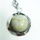 8.54gms Handmade Natural agate gemstone silver pendant
