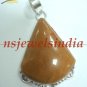 17.09gms Designer Natural agate gemstone silver pendant