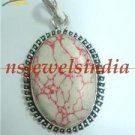13.36gms Designer Natural agate gemstone silver pendant