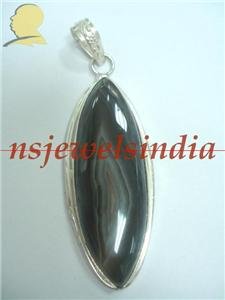 19.50gms Handcrafted onyx gemstone silver pendant