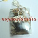 23.94gms Designer Natural agate gemstone silver pendant