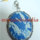 18.91gms Handmade natural agate gemstone silver pendant