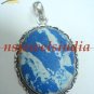 18.91gms Handmade natural agate gemstone silver pendant