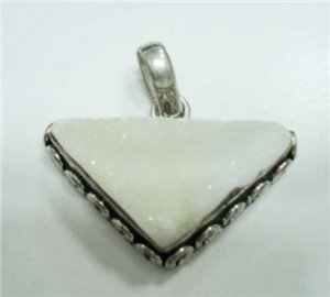16.74gms Handcrafted natural gemstone silver pendant