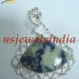 10.83gms Handcrafted agate gemstone silver pendant