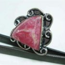 Handcrafted natural agate gemstone silver ring 6.50mm