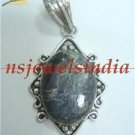 9.49gms Handmade Natural agate gemstone silver pendant
