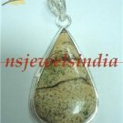 14.10gm Designer natural agate gemstone silver pendant