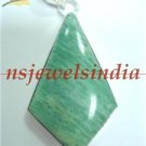 12.35gms Handmade natural onyx gemstone silver pendant