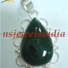 13.39gms Handmade natural onyx gemstone silver pendant
