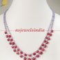 Designer natural blue & Ruby drop gemstone string