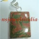 16.77gms Handmade natural agate gemstone silver pendant