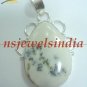 13.41gms Handmade Natural agate gemstone silver pendant