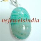 16.68gms Handcrafted onyx gemstone silver pendant