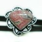 7.29gms Designer natural agate gemstone silver ring