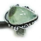 7.53gm Natural Flourite color onyx gemstone silver ring