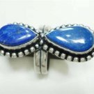 8.21gms Handcrafted natural lapis gemstone silver ring