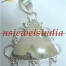 10.21gms Handmade Natural agate gemstone silver pendant