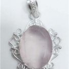 8.83gms Natural Rose quartz gemstone silver pendant