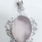 8.83gms Natural Rose quartz gemstone silver pendant