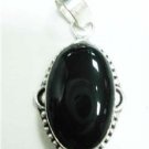10.36gms Handcrafted onyx gemstone silver pendant
