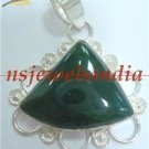 11.12gms Handmade Natural agate gemstone silver pendant