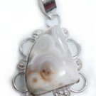 11.28gms designer natural agate gemstone silver pendant