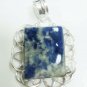 11.40gm Designer Natural agate gemstone silver pendant