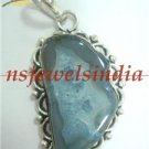 13.59gms Handmade natural onyx gemstone silver pendant