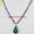 Designer Natural Emerlad & blue Gemstone Necklace