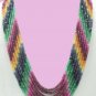 Natural sapphire,ruby & emerald bead gemstone necklace