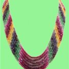 7 strand elegant designer multicolor gemstone necklace
