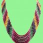 7 strand elegant designer multicolor gemstone necklace