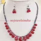 Designer Natural Ruby & blue Gemstone Necklace