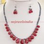 Designer Natural Ruby & blue Gemstone Necklace
