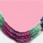 Handcrafted emerald,sapphire & ruby gemstone necklace