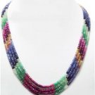 stunning ruby,sapphire & emerald gemstone necklace