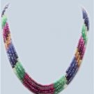 Magnificent natural multicolor beads gemstone necklace