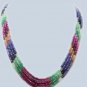 Magnificent natural multicolor beads gemstone necklace