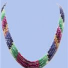 Magnificen ruby,sapphire & emerald gemstone necklace