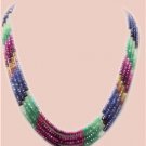 stylist elegant emerald,ruby & sapphire gemstone string