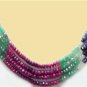 Designer ruby,sapphire & emerald bead gemstone string