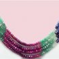 4 strand ruby,sapphire & emerald gemstone necklace.