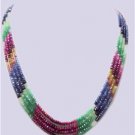Green emerald,red ruby & blue sapphire gemstone string