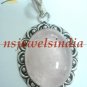 14.34gms Rose quartz color gemstone & silver pendant