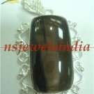 12.49gms Smokey Color Gemstone & silver pendant